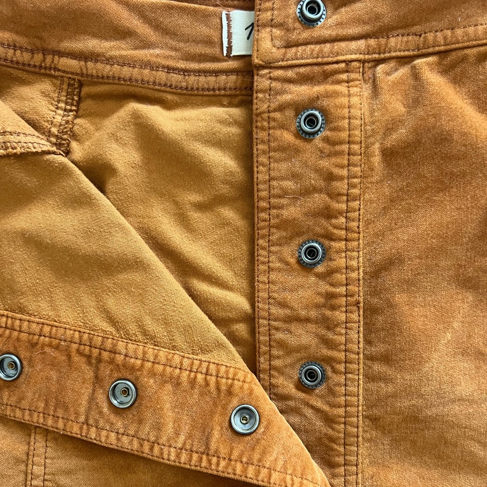 Madewell 🧡🍊 Orange Velveteen Button Front Skirt - Picture 10 of 13